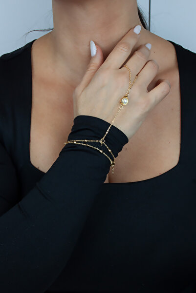 Liveyn Design Gold Shahmeran Bracelet with Pearl Detail