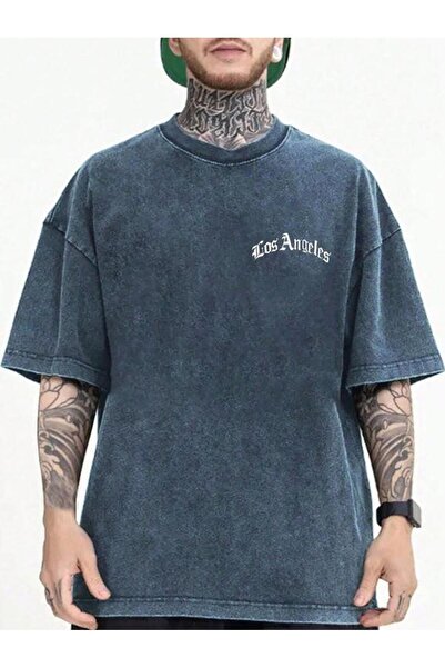 ZEMLİYA Βίντατζ πλυμένο μπλουζάκι oversized