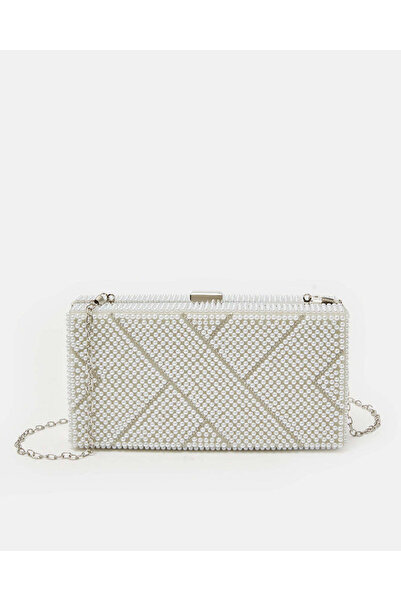 REDTAG Women White Embellished Clutch