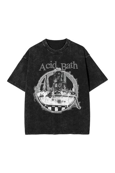 ZEMLİYA Βίντατζ πλυμένο μπλουζάκι oversized