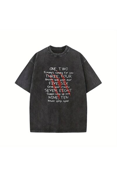 ZEMLİYA Βίντατζ πλυμένο μπλουζάκι oversized