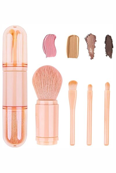 HİROS'H Profesyonel 4in1 Taşınabilir Mini Makyaj Fırça Seti