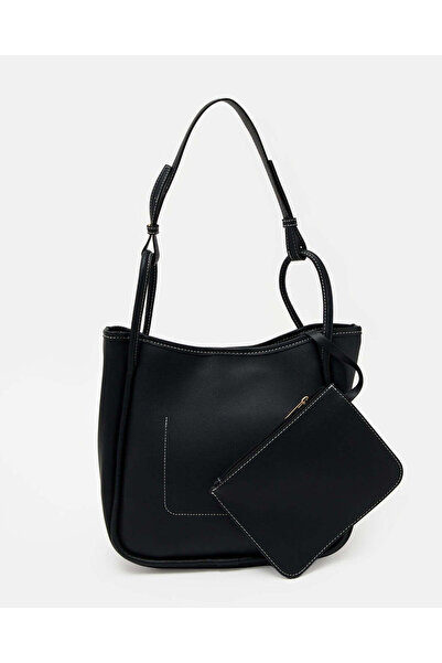 REDTAG Women Black Tote Bag