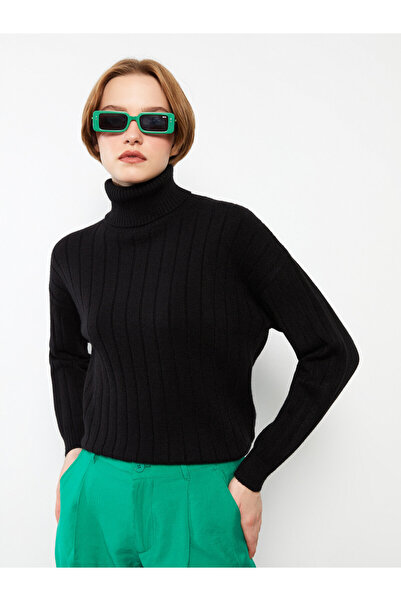 LC Waikiki Turtleneck Self Patterned Long Sleeve Women's Tricot Sweater
