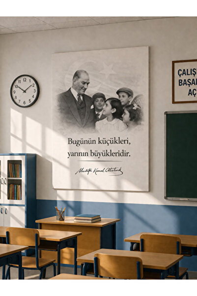 MFO Atatürk Bugünün Küçükleri Yarının Büyükleridir. Kanvas Duvar Tablosu – Sa...