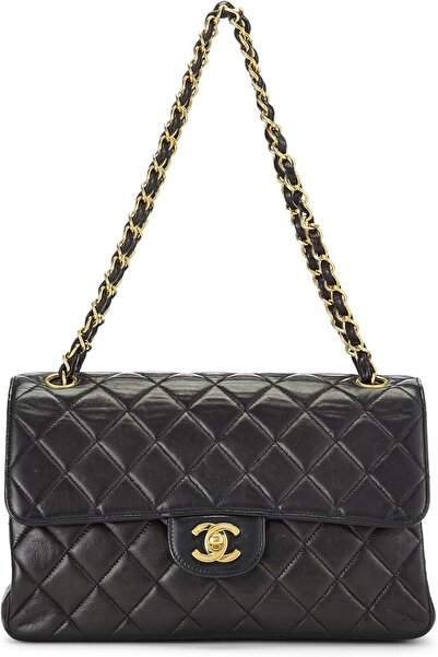 generalbuiltin Ploved Classic Medium Black Lambskin Quilted Leather Reversibl...