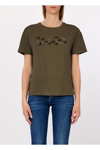 liu.jo Liu Jo Ecs T-Shirt Moda M/C Kadın Bisiklet Yaka T-Shirt
