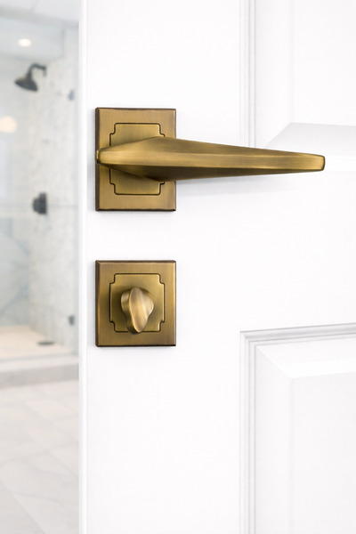 Sofuoğlu Uzay Kare Rozetli Banyo WC Kapı Kolu Mat Antik