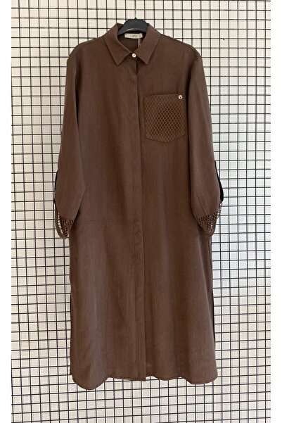 Armine Καλοκαιρινό τουνίκ από λινό ύφασμα με λεπτομέρεια σχισμής και κρυφά κο...