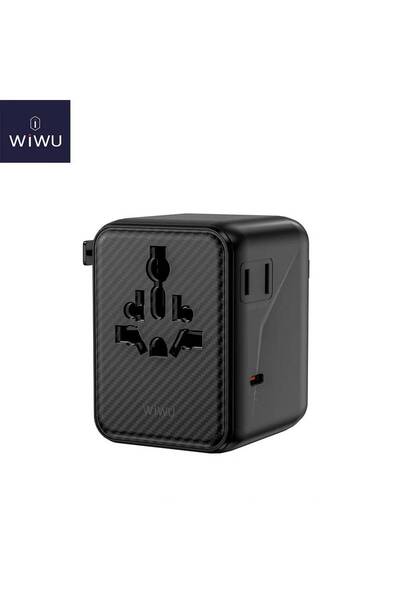 WIWU محول عالمي Wi-UA010 Warrior بقوة 45 واط بتقنية GaN - أسود