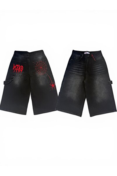 Weekeep Y2K Λεπτομέρεια Κεντήματος Unisex Τζιν Σορτς Βερμούδα