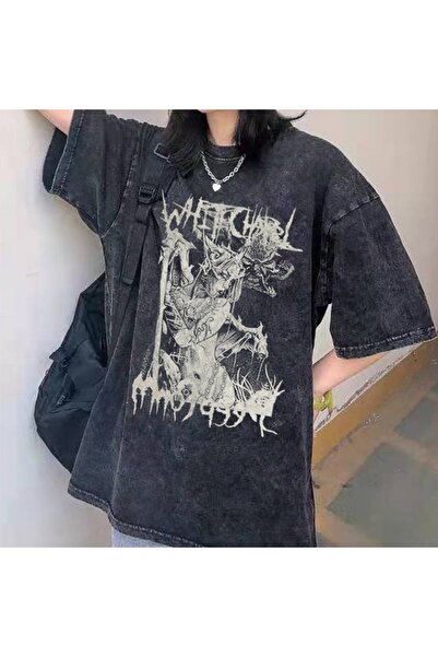 ZEMLİYA Βίντατζ πλυμένο μπλουζάκι oversized