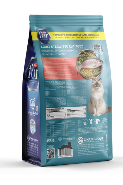 FlexiFor Kısırlaştırılmış Somonlu Postbiyotik Kedi Kuru Maması - 500 gr
