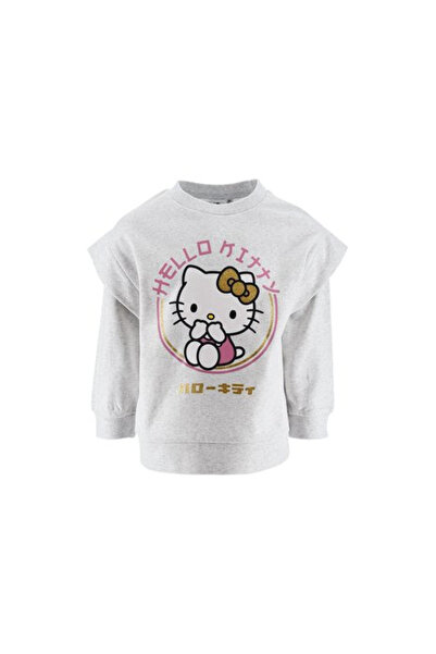 Hello Kitty Χοντρή μακρυμάνικη βαμβακερή μπλούζα γκρι