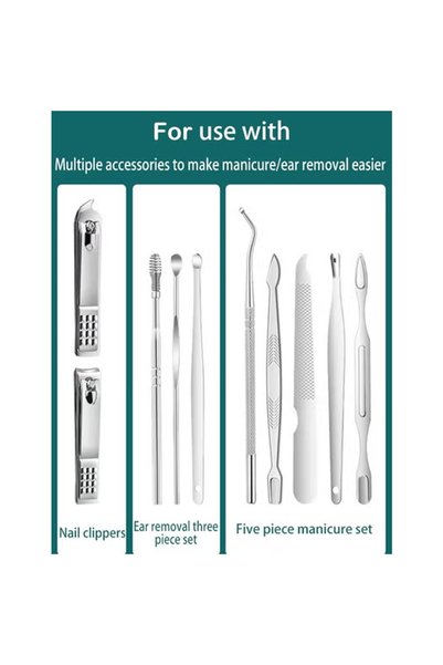 ZCM-HAPPY 17 Piece Upgraded Collection For Nail Care and Manicure and Pedicure Tool Kit With Leather Case