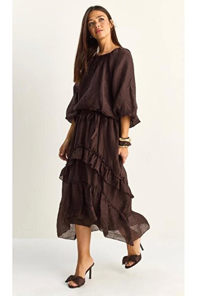 Markazzi Ασύμμετρο φόρεμα από τσαλακωμένο ύφασμα με κορδόνι