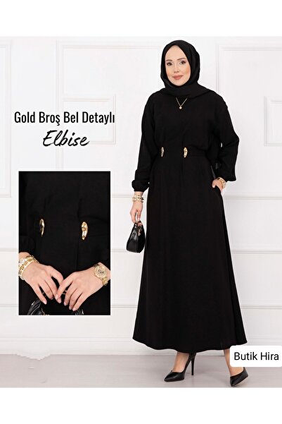 butik hira Φόρεμα Τεσσεττούρ από ύφασμα Modal με δέσιμο στη μέση