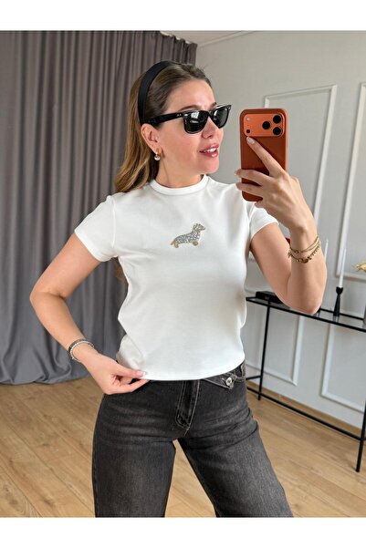 Size Özgü Ekru Dog Tshirt