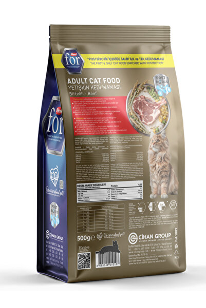 FlexiFor Postbiyotikli Dengeli Formül Biftekli Yetişkin Kedi Kuru Maması - 500 gr