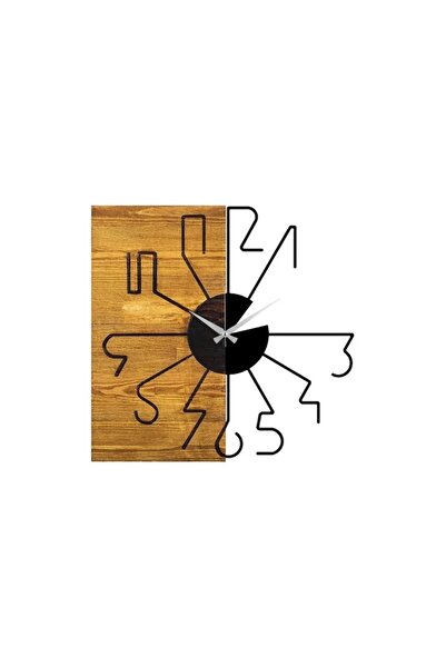 OEM Ceas de perete decorativ Re-Bloom, metal/lemn, maro/negru, 58 x 3 x 58 cm