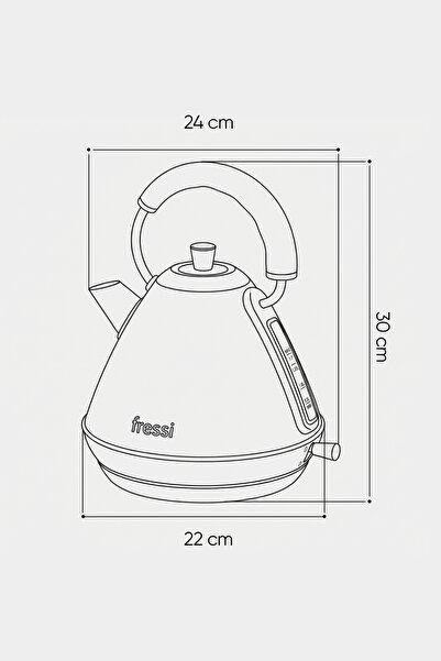 Fressi Retro Mavera 1,7 Litre Ahşap Kulp Detaylı Kettle Su Isıtıcısı FR-KT07