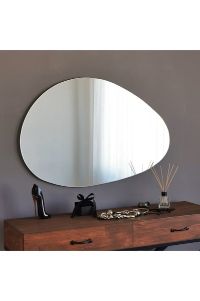 OEM Re-Bloom διακοσμητικός καθρέφτης, MDF/γυαλί, λευκό, 76 x 50 εκ.