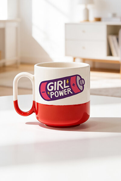 BB TRADE كوب برو مطبوع من السيراميك بتصميم Girl Power سعة 330 مل