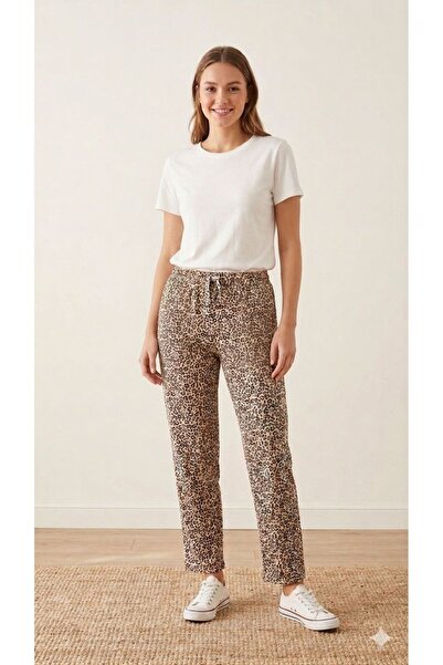 PİJALİNA Summer Leopard Print Milan Single Pajama Bottoms