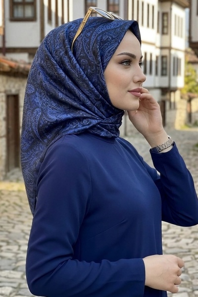 İmajButik وشاح بلو تريند ديجيتال تويل- رايون كريستال