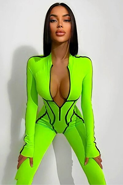 BOMBFIT Ολόσωμη φόρμα διαμόρφωσης σώματος σε αντίθεση με λάιμ, με εφέ push-up...