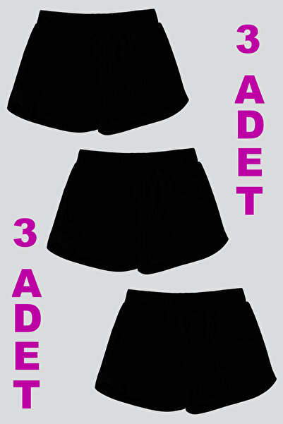 ROCKANDROLL Απλό μαύρο γυναικείο σορτς 3 τεμαχίων Super Eco Πακέτο