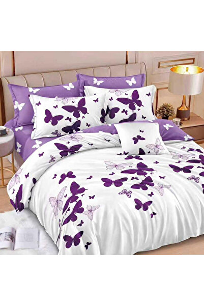 OEM Lenjerie de pat pentru pat dublu 2 persoane, JHN, din Finet, 6 piese, AUR...