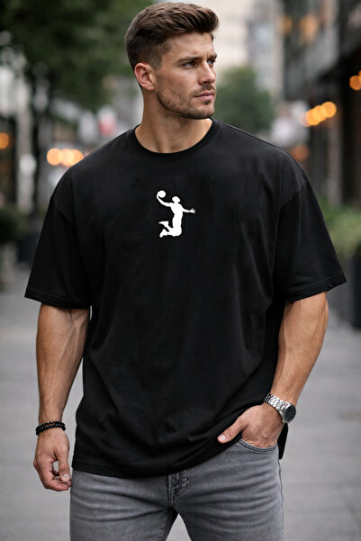 DEEPSENCE Black Oversize T-Shirt Basketball Player