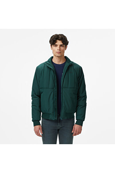 Lacoste Erkek Dik Yaka Koyu Yeşil Mont