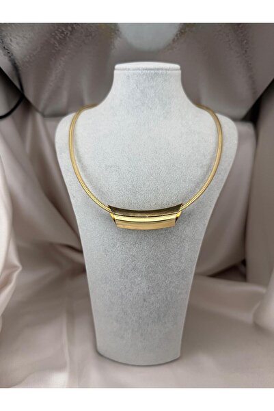 ZS Aksesuar Silver Color Geometric Curve Detail Necklace Elegant Minimal Desi...