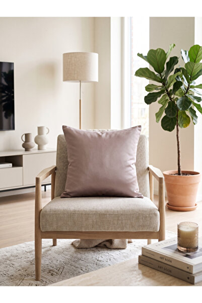nissahome Premium Özel Seri Saten Dokuma Kirlent Kılıfı-Gül kurusu
