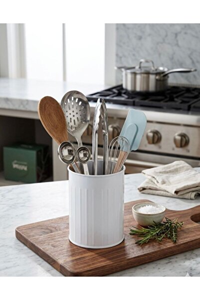 misra home collection Metal Silindir Kaşıklık Tezgah Üstü Servis Standı Dik K...