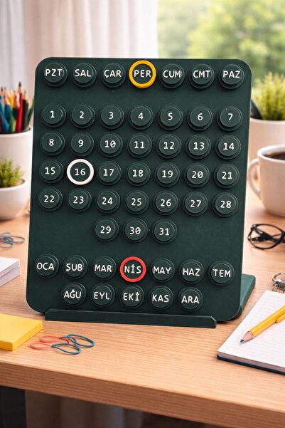 Razmo Sonsuz Takvim Türkçe Hali (5 Halkalı Ring - A Date) Duvar & Masaüstü Ap...