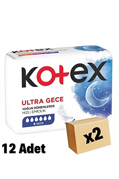 Kotex Ultra Gece Hijyenik Ped 6'lı X 2 Adet