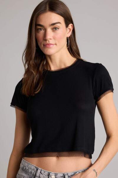 DeFacto Μπλουζάκι Slim Fit με λαιμόκοψη ποδηλάτου, κοντό μανίκι και ριμπ ύφαν...