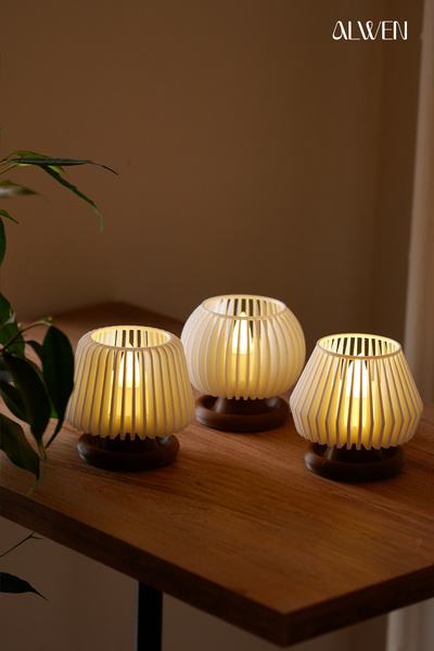 Alwen ORİON S1 | Dekoratif Led Tealight Mumluk | Masaüstü Aydınlatma | 3'lü S...