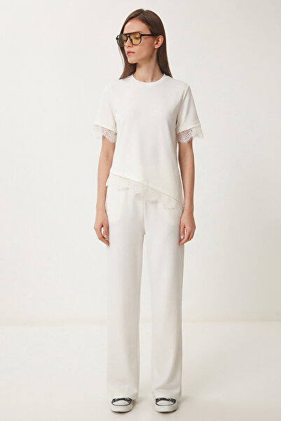 Lovelyİstanbul Σετ Μοντάλ με Δαντελένια Λεπτομέρεια LBY0056 ΕΚΡΟΥ