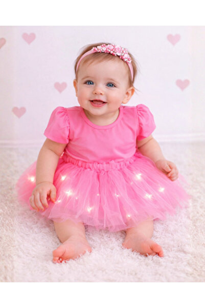 fustite cu luminite Βρεφική Φωτιζόμενη Φούστα Τούτου, Ροζ - 3-18 μηνών (68-86...