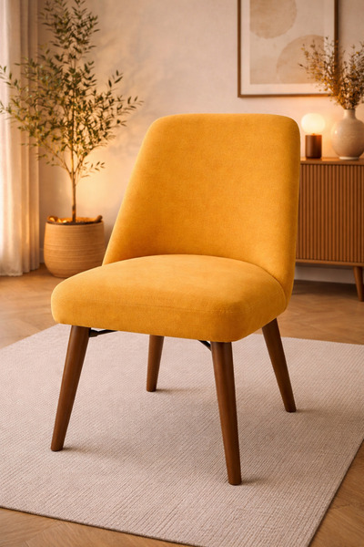 Akbal Home Sandalye Kılıfı 6Adet Standart Retro Kare İtalyan Nubuk Kumaş Yüks...