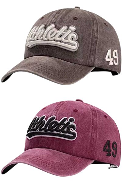 Uniquetrenders Set de 2 șepci de baseball unisex, cu broderie, ajustabile, st...