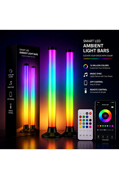 OEM Σετ 2 λαμπτήρων ατμοσφαιρικού φωτισμού RGB LED, Έλεγχος μέσω εφαρμογής κα...