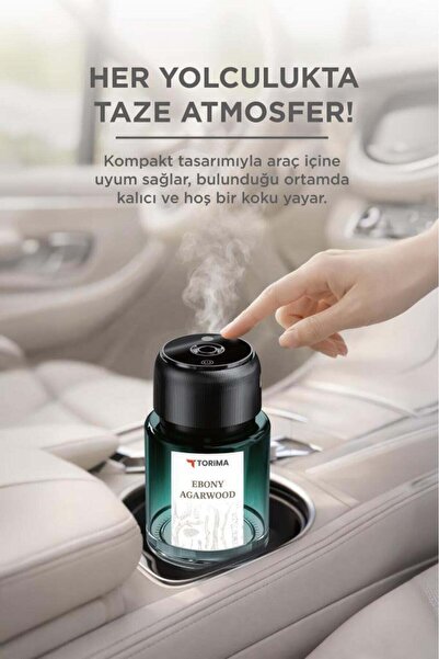Bagajon TCF-02 Araç İçi Aroma Difüzörü Lazerli Akıllı Sensör Şarjlı Ebony Aga...