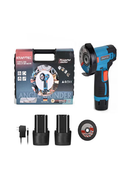 kraftech KRAFTEC 24V ασύρματος γωνιακός τροχός σετ με 2 μπαταρίες, δίσκους 75...
