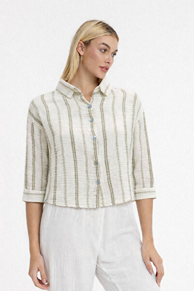 Heaven Ephesus Πουκάμισο Κροπ Μουσελίνας - Γυναικείο Πουκάμισο Κροπ -1225