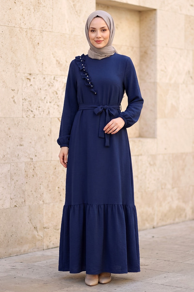 FERHEL Γυναικεία φούστα με βολάν και πέτρινη λεπτομέρεια, φόρεμα με βολάν και...